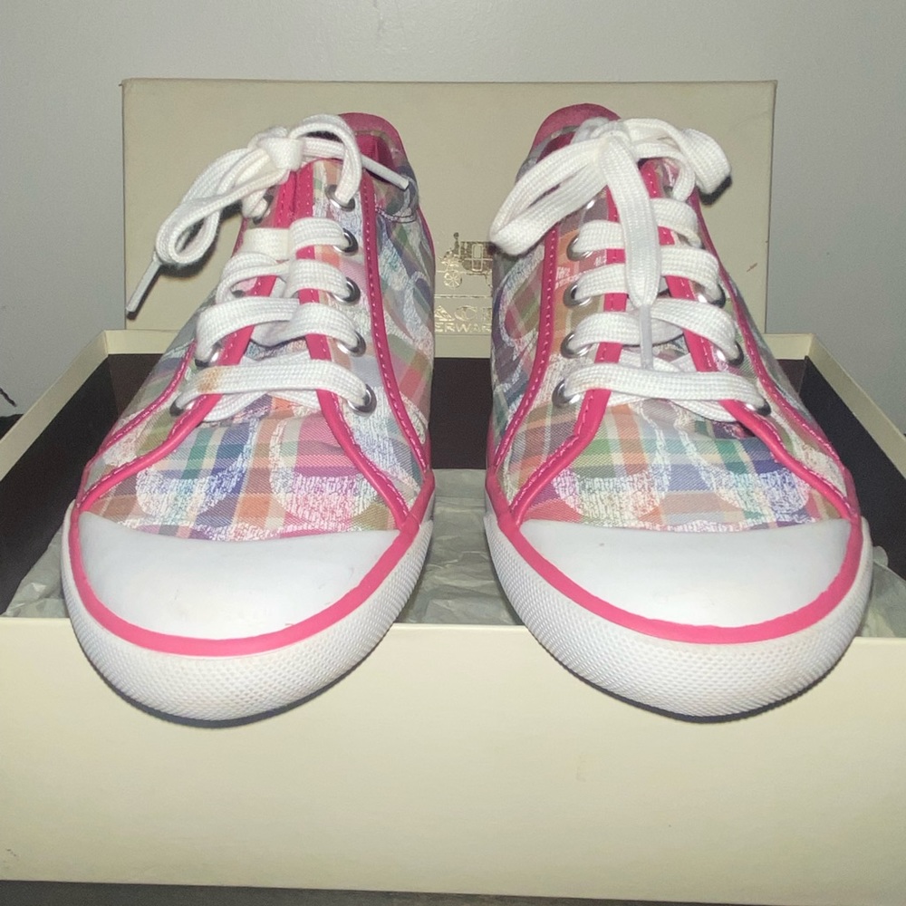 Coach Barrett plaid sneakers size 8